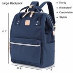 Himawari Travel Backpack Large Diaper Bag School multi-function Backpack for Women&Men 17.7″x11.8″x7.9″ (Navy blue&plus)