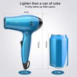 LURA Travel Hair Dryer with Diffuser and Concentrator:Mini Blow Dryer with European Plug,Small Dual Voltage Portable Hairdryer with Travel Bag ,Compact Lightweight 1200W Blowdryer for Men and Kids