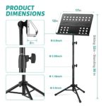 Vekkia Sheet Music Stand-Metal Professional Portable Perforated Music Stand with Carrying Bag,Folding Adjustable Music Holder,Super Sturdy suitable for Instrumental Performance & Band & Travel