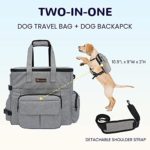 Modoker Dog Travel Organizer with 2 Collapsible Dog Bowls for Supplies & Accessories, Airline Approved Dog Tote Pet Travel Bag with 2 Travel Dog Food Container