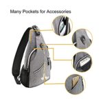 MOSISO Sling Backpack, Multipurpose Crossbody Shoulder Bag Travel Hiking Daypack, Gray