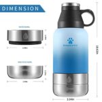 Dog Water Bottle Dokipetty Leak Proof portable dog water bottle Stainless Steel Water Bottle for Human and Pet dog water bottle dispenser for Pets Outdoor Walking, Hiking, Travel(Blue gradient)