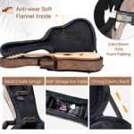 CAHAYA Acoustic Guitar Case Hardshell 0.8in Thick Padding Waterproof PU Design Easy Cleaning with 3 Pockets and Storage Box Inside for 40 41 inch Acoustic Guitar Travel Case for Air Consignment CY0227