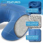 Lewis N. Clark Mood Neck Pillow, Microbead Pillows, Airplane Pillow and Cervical Neck Pillow for Kids + Adults, Travel Pillow with Neck Support, Blue