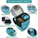 PetAmi Dog Travel Bag Backpack | Backpack Organizer with Poop Bag Dispenser, Pockets, Food Container Bag, Collapsible Bowl | Weekend Pet Travel Set for Hiking Overnight Camping Road Trip (Turquoise)