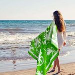 AAUM 100% Cotton Beach Sheet ,Beach Blanket, Beach Mat – 6 feet X 6 feet (72”X72”) for Beach, Picnic, Spa, Pool, Travel, Hiking, Camping, Outdoor. (Grass Green)