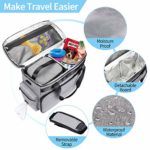 PUEIKAI Dog Travel Bag, Airline Approved Pet Tote Organizer with Multi-Function Pockets, Accessories Set Includes Shoulder Strap, 2 Food Storage Containers, 2 Foldable Bowls