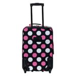 Rockland Escape 4-Piece Softside Upright Luggage Set, Multi/Pink Dot, (14/19/24/28)