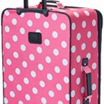 Rockland Vara Softside 3-Piece Upright Luggage Set, Pink Dots, (20/22/28)