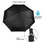 Totes Blue Line Golf Size Auto Open/Close Umbrella, Black