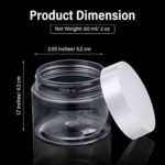 4 Pieces Round Clear Wide-mouth Leak Proof Plastic Container Jars with Lids for Travel Storage Makeup Beauty Products Face Creams Oils Salves Ointments DIY Slime Making or Others (2 oz, White)