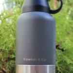 Fawkes & Co® Double Wall Insulated Stainless Steel Travel Pet Water Bottle with Detachable Water and Food Bowls (Smokey Gray)