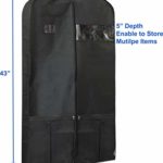 Simple Houseware 43-Inch Heavy Duty Garment Bag w/Pocket for Dresses, Coats