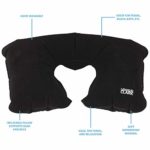 Lewis N. Clark Original Neckrest Inflatable Pillow, Waterproof Neck Pillow for Neck Support at the Beach, Pool + Airport Travel with Fully Adjustable Firmness and Included Carrying Pouch, Black