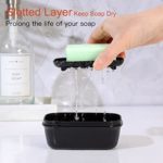 Quatish Soap Holder 1 Pack, Travel Soap Container with Lid, Portable Bar Soap Holder, Leakproof Soap Box with Perforations, Soap Dishes for Traveling, Camping, Gym (Black)