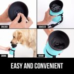 Gorilla Grip Leak Proof Portable Dog Water Bottle, 20oz, Multifunction Design with Bowl Cap, Food Grade Silicone, Dogs Drink Dispenser, For Puppy Walks, Traveling, Hiking, Keep Pets Hydrated,Turquoise