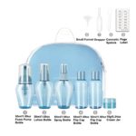 50ML Leak Proof Travel Bottles for Toiletries, Travel Size Cosmetics Accessories Toiletries for Toner, Lotion, Shampoo, Plastic Pump and Spray Bottle Containers for Business, Gym, Trip-11 Pcs (Blue)