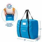 Reperkid Booster Seat Travel Bag for Airplane – Baby Backless Car Seat Travel Bag – Strong 600D Nylon Portable Travel Car Seat Carrier – Zippered Airport Gate Check Bag for Booster Seats – Blue