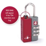 SwissGear TSA-Approved Travel Sentry Combination Luggage Lock with Resettable Combo and Inspection Indicator, Red, One Size