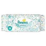 Pampers Sensitive Wipes Convenience Pack 18 CT (Pack of 16)