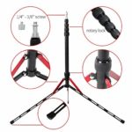 BESNFOTO Photography Travel Light Stand Tripod Portable Aluminum Lightweight 220cm/ 7ft Photo Studio Tripod for Strobe Reflector Samll Softbox Video Shooting Background Light with Carrying Bag