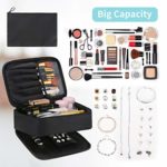 Makeup bag and Jewelry Bag for Women, 2 in 1 Travel Make Up Bag Organizer with Compartments Portable Waterproof Makeup Case for Cosmetics Brushes Necklaces Earrings Bracelets Toiletry by DIMJ (Black)