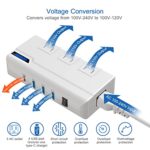 Voltage Converter, GEARGO 230W Power Converter Step Down 220V to 110V Universal Travel Adapter for Hair Straightener, Curling Iron with 4-Port USB Charging UK/AU/EU/IT/US Worldwide Plug Adapter White