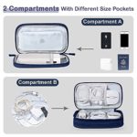 DDgro Electronics Travel Organizer, Accessories Pouch Bag for Keeping Power Cord/Charger/Cables/Wireless Mouse/Kid’s Pens Organized (Small, Navy Blue)