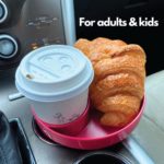 My Travel Tray Car Seat Cup Holder Extender and Snack Holder for Kids & Adults with Cup Size Adaptor – Less Mess on the Go – Made in USA (Fuchsia)