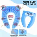 Gimars Upgrade Non-Slip Easily Removed Foldable Travel Potty Seat for Toddlers & Kids, 6 Large Non-slip Silicone Pad, Home Reusable Portable Toilet Seat Cover Fits Most Toilets, Free Zipper Bag