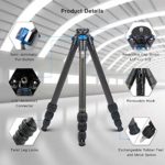 SIRUI 47″ Carbon Fiber Compact Travel Tripod, Professional Camera Tripod with 4-Section Legs, Twist Locks, Detachable Steel Spikes, Loads up 26.4lbs/12kg