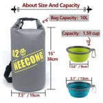 NEECONG Dog Food Travel Bag with Collapsible Dog Travel Bowls, 42 Cup Dog Food Storage System for Camping, Travel and Everyday-10L Dog Food Dry Bag