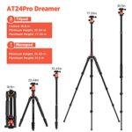 GEEKOTO 77’’ Tripod, Camera Tripod for DSLR, Compact Aluminum Tripod with 360 Degree Ball Head and 8kgs Load for Travel and Work