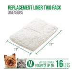Sherpa 2-Pack Replacement Liners for Travel Pet Carriers – Soft & Absorbent, Waterproof Backing, Machine Washable – White, Medium
