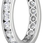 Amazon Collection Platinum-Plated Sterling Silver Infinite Elements Cubic Zirconia Channel Set All-Around Band Ring (2 cttw), Size 6