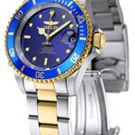Invicta Men’s Pro Diver 40mm Steel and Gold Tone Stainless Steel Automatic Watch with Coin Edge Bezel, Two Tone/Blue (Model: 8928OB)