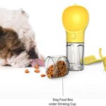 Pet/Dog/Cat Travel Water Bottle Dispenser, 300ml Portable Pet Puppy Walking Hiking Stuff Accessories Supplies, Yellow, BPA Free, 3 in 1 Multifunction Pet Water Bottle/ Pooper Scooper/ Poop Bag Holder