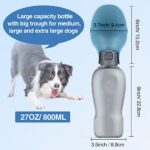 Yicostar Dog Water Bottle, 27OZ Portable Pet Water Bottle for Walking Leak Proof Foldable Puppy Dog Water Dispenser for Outdoor, Travel, Hiking