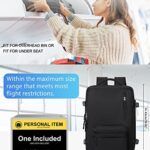 Large Travel Backpack for Women Airline Approved Carry On Backpack Flight Approved Waterproof Laptop Backpack with Shoe Compartment Casual Daypack Backpacks Black