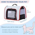 A4Pet Airline Approved Cat Carrier Expandable Dog Carriers,Soft-Sided Portable Pet Travel Washable Carrier for Kittens,Puppies,Rabbit,Hamsters (Medium, White)