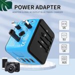 International Travel Adapter, Universal Travel Plug Adapter, European Travel Power Plug Adapter with 3 USB & 1 Type-C, Worldwide AC Outlet for US EU UK Spain Australia Ireland Switzerland Ireland.