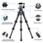 SIRUI AM-223 Carbon Fiber Camera Tripod Mini Travel Compact Tripod with 360° B-00K Ball Head, Arca Swiss Quick Release Plate, Loads up 15KG, Max Height 16.6″, Folded Height 12.1″