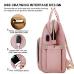 Laptop Backpack,15.6 Inch Stylish laptop backpacks College School Backpack with USB Port Charging, Water Resistant Casual Daypack Laptop Backpack for Women Men Girls Business Travel Pink