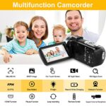 4K Video Camera Camcorder Ultra HD 4K 48MP YouTube Vlogging Camera Recorder with 3.0″ IPS Touch Screen,IR Night Vision 18X Digital Zoom Include 2 Batteries & 32GB SD Card
