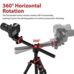 GEEKOTO Camera Tripod, Tripod for DSLR Camera, Aluminum Tripod with 360-Degree Ball Head and Rotatable Center Column, Bag,Video Camcorder Tripod,75-Inch Professional Tripod for Travel and Work.