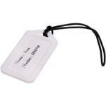 50pcs 6.7inch Black Plastic Luggage Tag Loop Travel Bag Identification Tag PVC Name ID Card Loop Strap Name Clothing Price Tag Loop for Luggage Bag ID Tag