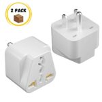 Bates- Universal to American Outlet Plug Adapter, 2 Pack, Canada Universal Travel Plug Adapter, 2 pc, UK to US Adapter, US Plug Adapter, US Travel Adapter, Plug Converter, Universal Travel Adapter