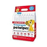 Petkin Travel Cat and Dog Grooming Wipes, 10 Packs of 100 Wipes – Perfect Small Packs of Wipes for Travel, Keep in Your Purse or Car – Gently Cleans The Face, Paws, Ear, and Eye Area