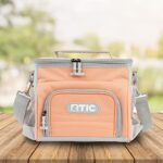 RTIC Day Cooler Bag 15 Can, Soft Sided Portable Insulated Cooling Bags for Lunch, Beach, Drink, Beverage, Travel, Camping, Picnic, for Men and Women, Light Coral