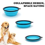 COLLAPSIBLE Dog Cat Bowls 2 Pack Travel Dog Bowls Portable Pet Water Bowl Dog Cat Food Feeder Walking Hiking Camping Bowl for Small Medium Large Dogs (Small, Light Blue & Dark Blue)